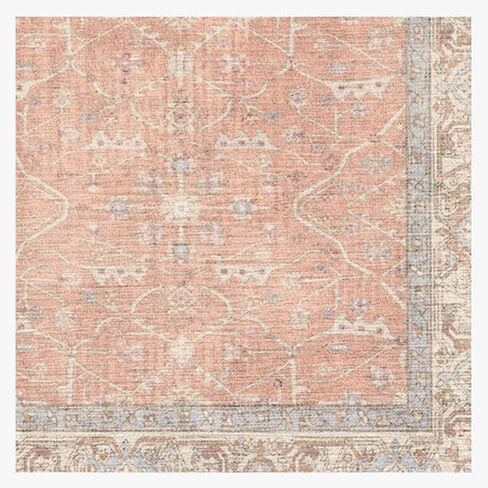 RUGGABLE Celestine Washable Rug - Vintage Area Rug for Living Room, Bedroom, Kitchen & Dorm Room - Pet & Child Friendly - Stain & Water Resistant - Soft & Durable, Coral 3'x5' (Standard Pad) in Saudi Arabia