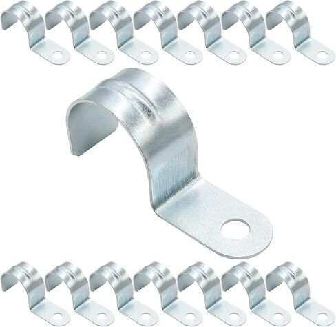 30Pcs 12mm/0.47" One Hole Pipe Straps, Zinc Plated Steel Pipe Strap Clamp Reinforced Rib for EMT Conduit Pipe Fixing in Saudi Arabia