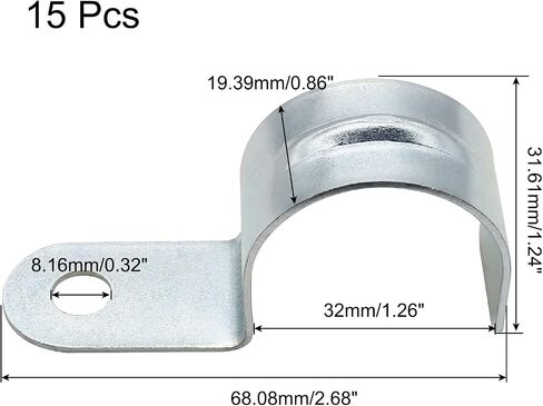 30Pcs 12mm/0.47" One Hole Pipe Straps, Zinc Plated Steel Pipe Strap Clamp Reinforced Rib for EMT Conduit Pipe Fixing in Saudi Arabia