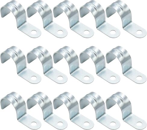 30Pcs 12mm/0.47" One Hole Pipe Straps, Zinc Plated Steel Pipe Strap Clamp Reinforced Rib for EMT Conduit Pipe Fixing in Saudi Arabia