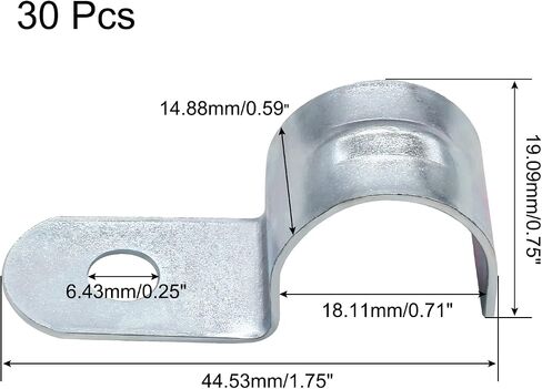 30Pcs 12mm/0.47" One Hole Pipe Straps, Zinc Plated Steel Pipe Strap Clamp Reinforced Rib for EMT Conduit Pipe Fixing in Saudi Arabia