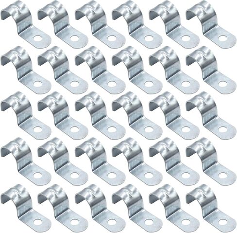 30Pcs 12mm/0.47" One Hole Pipe Straps, Zinc Plated Steel Pipe Strap Clamp Reinforced Rib for EMT Conduit Pipe Fixing in Saudi Arabia