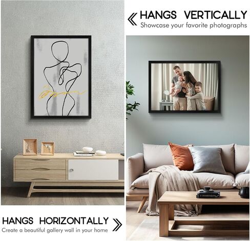 Golden State Art, 18x24 Frame, Black Solid Wood with Real Glass, 18 x 24 Picture Frames for Horizontal or Vertical Gallery Wall, Large Size Poster Frame, 1 Pack in Saudi Arabia