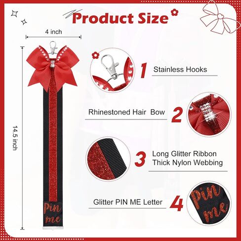 CEELGON Cheer Ribbon for Backpack, Glitter Pin Strap, Cheer Keychain Bulk Gifts, Cheerleader Bag Tag Holder in Saudi Arabia