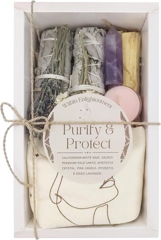 Sage Smudge Bundle - White Sage Smudge Kit - Palo Santo & Sage Sticks Kit - White Sage Bundle - Meditation Accessories & Spiritual Gifts (Energy Cleanse) in Saudi Arabia