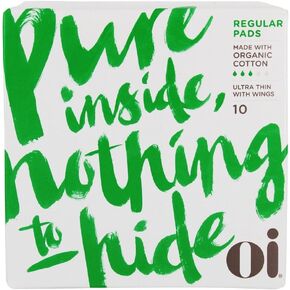 Organic Initiative Organic Regular Ultra Thin Pads with Wings, 10 CT