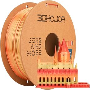 Transparent Multi Rainbow Color Gradient Change PLA 1.75mm 1KG 3D Printing Filament Crystal Rainbow PLA Clear PLA Filament with Cardboard Spool -Galaxy
