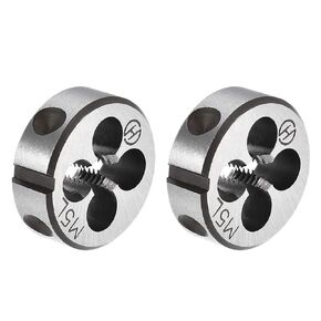 uxcell M6 Metric Round Die, Machine Thread Left Hand Threading Die, Alloy Tool Steel Screw Thread Cutting Die, 2pcs