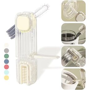 مجموعة فرش تنظيف فجوات غطاء الكوب 3 في 1، أدوات تنظيف الزجاجات العازلة متعددة الوظائف، منظف حامل أكواب سيليكون صغير متعدد الأغراض، أدوات تنظيف المطبخ المنزلي (3 قطع باللون الأزرق) in Kuwait