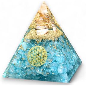 Seven Chakra Orgonite Pyramid - Energy Generator - Healing & Cleansing Orgone Pyramid - Align Chakras - Enhance Spirituality - Sacred Energy Protection Crystal Pyramid - Namaskarma