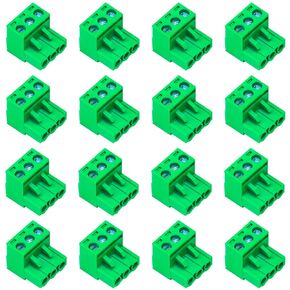 6 Pcs 5.08mm 3 Pin Phoenix Type Connector Green PCB Screw Terminal Block 3 Pole