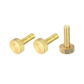 uxcell Knurled Thumb Screws, M8x25mm Flat Brass Bolts Grip Knobs Fasteners for PC, Electronic, Mechanical 3Pcs