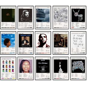 A ART·ZONE 100 Pcs 5x5 Inch Collage Kit for Rooms - Album Cover, Music, Rapper and Band Posters for Bedroom Walls