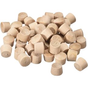 uxcell 50Pcs Wood Button Top Plugs, 13/32 Inch Round Head Wood Plugs Screw Hole Covers Wooden Screw Plugs for Furniture Tables Chairs