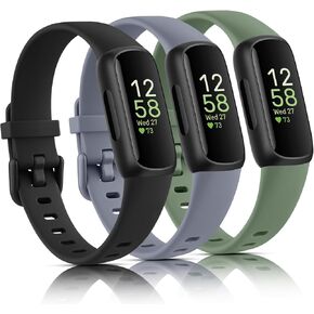 3 Pack Bands Compatible with Fitbit Inspire 3 Bands, Soft Silicone Adjustable Wristband Replacement Sport Straps Compatible with Fitbit Inspire 3 Fitness Tracker
