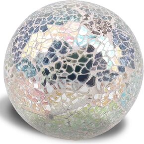 1PCS Decorative Glass Balls 3.35inch Mosaic Solid Orbs Ornaments Mirror Glass Round Centerpiece Gold Ball for Bowls Vases Dining Table Decor Wedding Party
