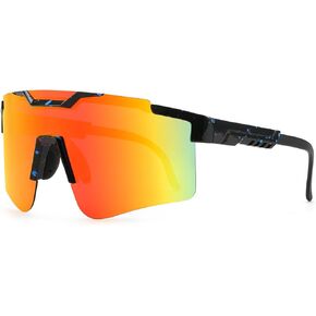 YuJian Polarized Sports Sunglasses for Mens Women, UV400 Protection Baseball Sunglasses fo Cycling Running Goggles