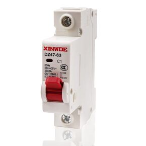AC Miniature Circuit Breaker, Low Voltage 3A C3 230/400V 1 Pole DIN Rail Mount Circuit Breaker, Thermal Magnetic Trip, Used to Protect Circuit Equipment