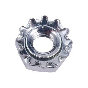 MroMax 6#-32 K-Lock Nuts, UNC Silver Zinc Plated Carbon Steel Keps Lock Nuts for Hardware Fastening Accessories in Machinery, Furniture, Electrical Appliances, 100Pcs