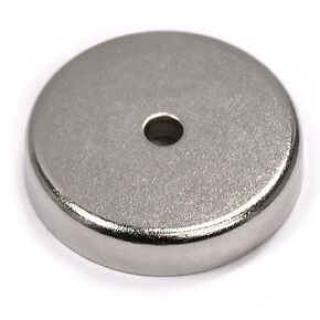 145 LB Holding Power Strong Cup Neodymium Magnets 0.32" Thick x 1.57" with #10 Countersunk Hole - Eight Cup Magnets with Matching Strikers and Screws