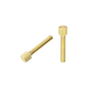 uxcell Knurled Thumb Screws, M4x25mm Flat Brass Bolts 8mm Dia.Grip Knobs Fasteners for PC, Electronic, Mechanical 8Pcs