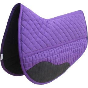 CHALLENGER Horse Western Quilted Fleece Lined Contoured Barrel Saddle Pad Black 39TS11