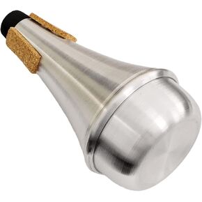 Practice Silencer Brass Trumpet Mute Aluminum Cork Musical Instrument Part (2Pcs (Mute+Silencer))
