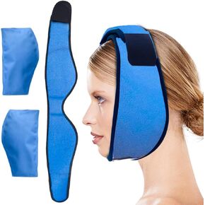 Ice Pack for Jaw, Head and Chin, Reusable Hot or Cold Gel Packs Pain Relief for TMJ, Oral and Facial Surgery, Dental Implants, Headaches Pain(2 Ice Packs), Black
