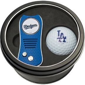 مجموعة هدايا فريق الجولف MLB أداة Switchblade Divot مع علامة كرة مغناطيسية على الوجهين وكرة جولف، تصميم ذو شق واحد حاصل على براءة اختراع، ضرر أقل للخضر، آلية Switchblade