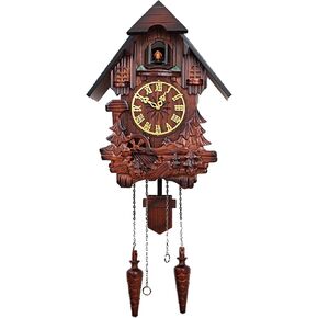 Cuckoo Clock, Vintage Grandfather Clock for Wall, Large Wooden Singing Bird Clock, Decorative Old Fashion Wall Clock, Coo Coo Pendulum Clocks Wall, Antique Home Decor Gift