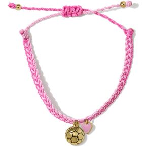 GIMMEDAT Soccer Heart Gold Charm Bracelet 100% Waterproof Adjustable Friendship Jewelry Gift Teams