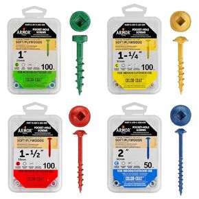 ARMOR TOOL Pocket Hole Screw Set - Coarse Thread Screws 800 Piece with Color Coat & Square Drive - AP-C-800