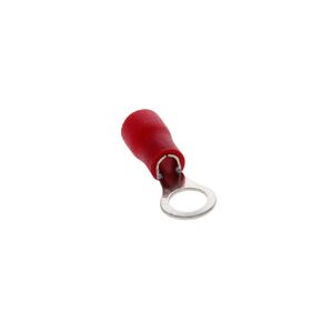 Fielect 100Pcs AWG16-14 Insulated Ring Terminals Connectors M4 Terminals Ring Electrical Wire Crimp Connectors Red