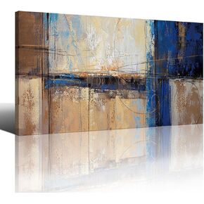 AJAZIKO Large Wall Art Canvas Decor, Blue Flowers Theme Pictures for Bedroom, Wall Decor for Living Room, Wall Art Prints- Wall Art for living room