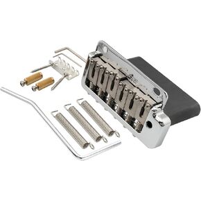 Wilkinson WVP2-SB 54mm 2-Point Stainless Steel Saddles Tremolo Bridge with Full Steel Block for Japan/Korea Import Strat Electric Guitar, Black