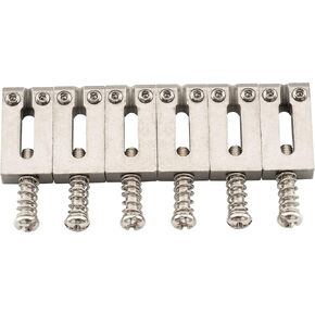 Musiclily Pro 10.8mm Stainless Steel Modern Guitar Tremolo Bridge Saddles for Fender Strat Stratocaster Tele Telecaster Electric Guitar, Chrome (Set of 6)