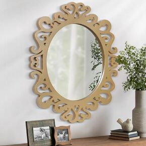AOAOPQ Vintage Decorative Wall Mirror Hanging Mirrors Baroque Style Decorative Mirrors for Wall Mounted Frame Mirror Bathroom Vanity Hanging Horizontal and Vertical Blue