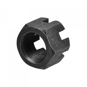 uxcell M30x2mm Hexagon Slotted Nut, Grade 4.8 Carbon Steel Hex Castle Nuts, Black