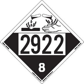 Labelmaster ZEZ42735 UN 2735 Corrosive Hazmat Placard, E-Z Removable Vinyl (Pack of 25)