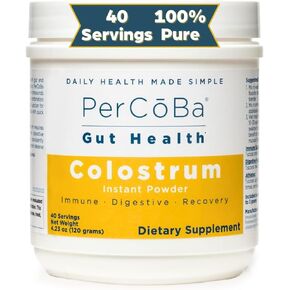 Colostrum Supplement for Gut Health, Bloating, Hair Growth, Muscle Recovery, Immune Support - Unflavored Bovine Colostrum Powder Made in USA, Non-GMO, Gluten Free, 120 Grams Per Serving - 40 Servings