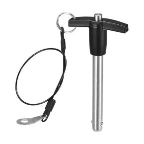 6mmx100mm(DxL) T Handle Quick Release Pin - Good for Quickly Connecting and Hooking Up Components - 304 Stainless Steel Ball Locking Pin with Push Button - Black/Silver