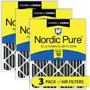Nordic Pure 20x25x2 (19 1/2 x 24 1/2 x 1 3/4) Pleated MERV 12 Air Filters 3 Pack