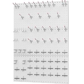 مجموعة WALMANN 96 قطعة من Pegboard المعدنية مع ملحقات خطاطيف Pegboard لأدوات مرآب الحائط ونظام تخزين Pegboard للجراج ومنضدة العمل ولوح منظم لوح ربط مع خطافات (أسود)