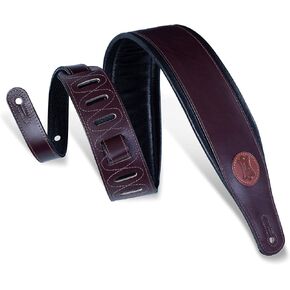 Levy's Leathers MSS1-BLK Veg-Tan Leather Guitar Strap, Black