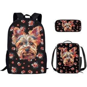 Colorful Triceratops School Backpack 3Pcs Set Yellow Purple Gradient School Kids Backpacks with Lunch Box Cartoon Triceratops Dinosaur Lightweight Elementary Bookbag for Students