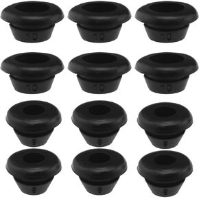 eMagTech 40PCS Rubber Coil Cable Cord Grommet Rubber Single Sided Protective Coil Wires Rubber Protection 5mm ID 12mm OD 8mm Hole Diameter