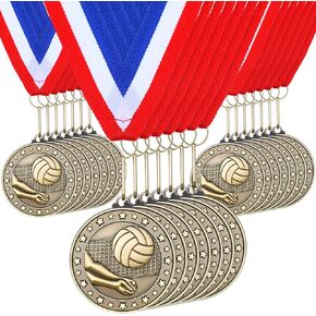 Remuuly 30 Pcs Award Medals Bulk 2'' Winner Metal First Place Metal Trophy with Neck Ribbons Winner Award Prize Gift for Tournaments, School Match Sports Competition Teams