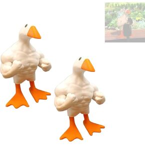 Fun Muscular Buff Duck Statue Ornament Cute Funny Muscle Goose Duck Sculptures Magnetic Key Holder Tool Organizer Holder Figurine Ornaments For Home Living Room Bedroom Housewarming Ideas Gift (1PCS)