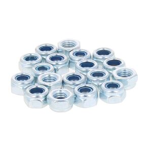 MroMax 20Pcs M2.5 x 0.45mm Small Hex Lock Nuts, Mini Nylon Insert Hex Locknuts, Carbon Steel White Zinc Plated, Hex Drive, Metric, Self-Lock Replacement Nut for Electronic Appliance RC Project