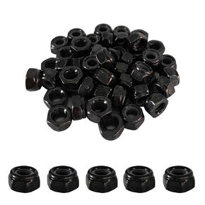 Saim M6x1.0mm Nylon Insert Hex Lock Nuts 304 Stainless Steel Locknuts, Hex Drive, Bright Finish for Replacement Nuts 100PCS Black
